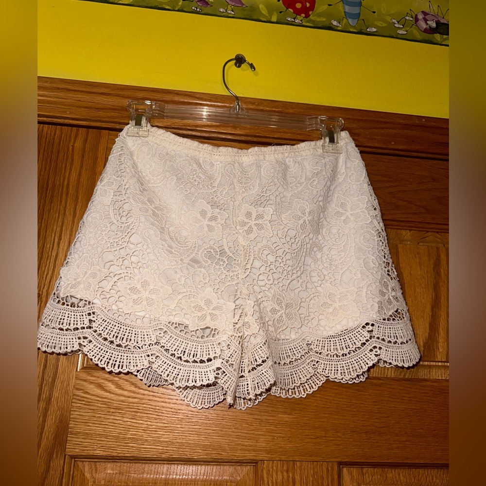 Oxford Lace overlay shorts